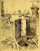 An illustration from Joseph Pennell's pictures of the Panama canal: reproductions of a series of lithographs made by him on the isthmus of Panama, January-March, 1912 (1912)