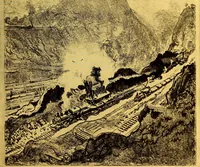 An illustration from Joseph Pennell's pictures of the Panama canal: reproductions of a series of lithographs made by him on the isthmus of Panama, January-March, 1912 (1912)