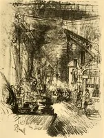 An illustration from Joseph Pennell's pictures of war work in America : reproductions of a series of lithographs of munition works made by him with the permission and authority of the United States government, with notes and an introduction by the artist (1918)