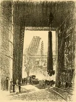 An illustration from Joseph Pennell's pictures of war work in America : reproductions of a series of lithographs of munition works made by him with the permission and authority of the United States government, with notes and an introduction by the artist (1918)