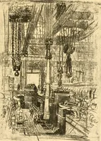 Picture 31 of 38 from Joseph Pennell's pictures of war work in America : reproductions of a series of lithographs of munition works made by him with the permission and authority of the United States government, with notes and an introduction by the artist (1918), leaf 130