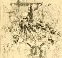 Picture 32 of 38 from Joseph Pennell's pictures of war work in America : reproductions of a series of lithographs of munition works made by him with the permission and authority of the United States government, with notes and an introduction by the artist (1918), leaf 134