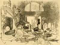 Picture 8 of 38 from Joseph Pennell's pictures of war work in America : reproductions of a series of lithographs of munition works made by him with the permission and authority of the United States government, with notes and an introduction by the artist (1918), leaf 42