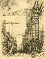 An illustration from Joseph Pennell's pictures of war work in America : reproductions of a series of lithographs of munition works made by him with the permission and authority of the United States government, with notes and an introduction by the artist (1918)