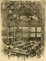 An illustration from Joseph Pennell's pictures of war work in America : reproductions of a series of lithographs of munition works made by him with the permission and authority of the United States government, with notes and an introduction by the artist (1918)