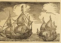An illustration from Journael vande Nassausche vloot, : ofte beschrijvinghe van de voyagie om den gantschen aertkloot, gedaen met elf schepen: onder't beleyt van den Admirael Jaques L'Heremite, ende Vice-Admirael Geen Huygen Schapenham, inde jaren 1623. 1624. 1625. en 1626. : Noch is hier by gevoeght een beschrijvinge van de regeringhe van Peru, sijn grooten rijckdom ende vruchtbaerheydt. (1652)