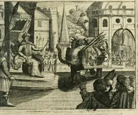 An illustration from Journael van de reysen ghedaen door den Ed. Heer en Ridder Sr. Thomas Roe, ambassadeur van sijn Conincklijcke Maejesteyt van Groot-Brittanje, afgevaerdicht naer Oostindien aen den Grooten Mogol, ende andere ghewesten in Indien .. (1656)