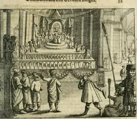 An illustration from Journael van de reysen ghedaen door den Ed. Heer en Ridder Sr. Thomas Roe, ambassadeur van sijn Conincklijcke Maejesteyt van Groot-Brittanje, afgevaerdicht naer Oostindien aen den Grooten Mogol, ende andere ghewesten in Indien .. (1656)