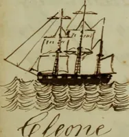 An illustration from [Journal of the Saratoga (Ship) of New Bedford, Mass. mastered by Frederick Slocum, kept by Washington Fosdick, on voyage from April 23, 1857 - December 12, 1858] (1857)