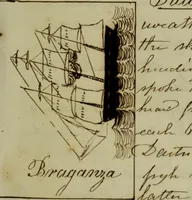 An illustration from [Journal of the Saratoga (Ship) of New Bedford, Mass. mastered by Frederick Slocum, kept by Washington Fosdick, on voyage from April 23, 1857 - December 12, 1858] (1857)