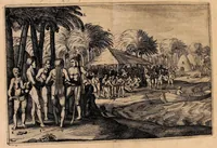 Picture 6 of 6 from Journal ou description du merveilleux voyage de Guillaume Schouten : Hollandois natif de Hoorn, fait es années 1615, 1616, & 1617, comme (en circum-navigeant le globe terrestre) il a descouvert vers le Zud du destroit de Magellan vn nouveau passage, jusques à la grande Mer de Zud. Ensemble, des avantures admirables qui luy sont advenues en descouvrant de plusieurs isles, & peuples estranges (1619), leaf 94