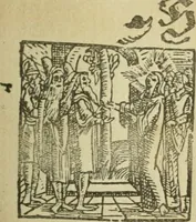 An illustration from Új testamentu maar ellven, mellet az görög és diák ellvbol ... fordijtant [Sylvester János.] (1541)
