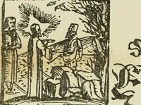 An illustration from Új testamentu maar ellven, mellet az görög és diák ellvbol ... fordijtant [Sylvester János.] (1541)