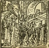 An illustration from Új testamentu maar ellven, mellet az görög és diák ellvbol ... fordijtant [Sylvester János.] (1541)