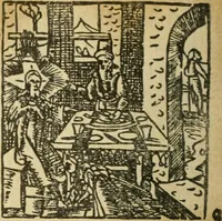 An illustration from Új testamentu maar ellven, mellet az görög és diák ellvbol ... fordijtant [Sylvester János.] (1541)