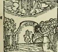An illustration from Új testamentu maar ellven, mellet az görög és diák ellvbol ... fordijtant [Sylvester János.] (1541)