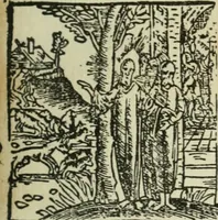 An illustration from Új testamentu maar ellven, mellet az görög és diák ellvbol ... fordijtant [Sylvester János.] (1541)