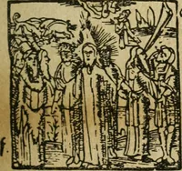 An illustration from Új testamentu maar ellven, mellet az görög és diák ellvbol ... fordijtant [Sylvester János.] (1541)