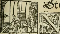 An illustration from Új testamentu maar ellven, mellet az görög és diák ellvbol ... fordijtant [Sylvester János.] (1541)