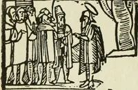An illustration from Új testamentu maar ellven, mellet az görög és diák ellvbol ... fordijtant [Sylvester János.] (1541)