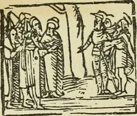 An illustration from Új testamentu maar ellven, mellet az görög és diák ellvbol ... fordijtant [Sylvester János.] (1541)