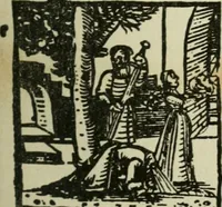 An illustration from Új testamentu maar ellven, mellet az görög és diák ellvbol ... fordijtant [Sylvester János.] (1541)