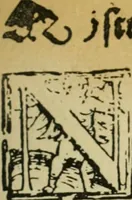 An illustration from Új testamentu maar ellven, mellet az görög és diák ellvbol ... fordijtant [Sylvester János.] (1541)