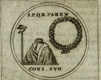 An illustration from Justi Rycquii De Capitolio romano commentarius : in quo illustria ejus olim aedificia, sacra, & profana : deorum dearumque nomina : arcus item triumphales, columnae, statuae, tropaea, colossi, caeteraque ornamenta ad curate describuntur : & plura alia antiquitatis monimenta proferuntur, emendantur, explicantur : figuris aenis & notis viri philologi illustrata & aucta (1696)