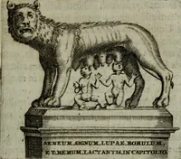 An illustration from Justi Rycquii De Capitolio romano commentarius : in quo illustria ejus olim aedificia, sacra, & profana : deorum dearumque nomina : arcus item triumphales, columnae, statuae, tropaea, colossi, caeteraque ornamenta ad curate describuntur : & plura alia antiquitatis monimenta proferuntur, emendantur, explicantur : figuris aenis & notis viri philologi illustrata & aucta (1696)