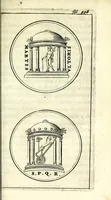 An illustration from Justi Rycquii De Capitolio Romano commentarius : in quo, illustria ejus olim aedificia, sacra, & profana : deorum dearumque nomina, arcus item triumphales, columnae, statuae, tropaea, colossi, caeteraque ornamenta adcuratè describuntur, & plura alia antiquitatis monimenta proferuntur, emendantur, explicantur (1669)