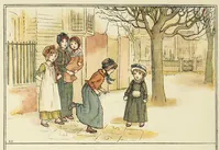 An illustration from Kate Greenaway's book of games (1889)