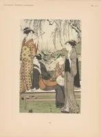 An illustration from Kiyonaga, Buncho, Sharaku : estampes japonaises tirées des collections de mm. Bing, Bouasse-Lebel, Bullier, comte de Camondo, mme E. Chausson, Chialiva ... [et d'autres] Et exposées au Musée des arts décoratifs en janvier 1911 (1911)