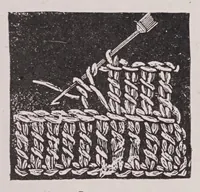 An illustration from Knitting and crochet. A guide to the use of the needle and the hook .. (1885)