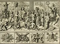 An illustration from Komste van Zyne Majesteit Willem III. koning van Groot Britanje, enz. in Holland, of, Te omstandelyke beschryving van alles, : het welke op des zelfs komste en geduurende zyn verblyf, in's Graavenhaage en elders, ten teeken van vreugde en eere, is opgerecht en voorgevallen (1691)