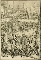 An illustration from Komste van Zyne Majesteit Willem III. koning van Groot Britanje, enz. in Holland, of, Te omstandelyke beschryving van alles, : het welke op des zelfs komste en geduurende zyn verblyf, in's Graavenhaage en elders, ten teeken van vreugde en eere, is opgerecht en voorgevallen (1691)