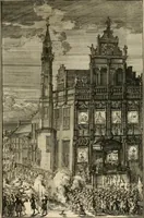 Picture 8 of 29 from Komste van Zyne Majesteit Willem III. koning van Groot Britanje, enz. in Holland, of, Te omstandelyke beschryving van alles, : het welke op des zelfs komste en geduurende zyn verblyf, in's Graavenhaage en elders, ten teeken van vreugde en eere, is opgerecht en voorgevallen (1691), leaf 58