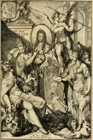 An illustration from Komste van Zyne Majesteit Willem III. koning van Groot Britanje, enz. in Holland, of, Te omstandelyke beschryving van alles, : het welke op des zelfs komste en geduurende zyn verblyf, in's Graavenhaage en elders, ten teeken van vreugde en eere, is opgerecht en voorgevallen (1691)
