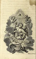 An illustration from Königliche Halss-Zierde einer Gott-liebenden Seelen : in sich begreiffend überaus kräftige Morgen- Abend- Mess- Beicht- und Communion-Gebetter, zu dem hochwürdigsten Sacrament des Altars, der aller-heiligsten Dreyfaltigkeit, von süssen Namen Jesu, Leiden Christi, zu der Mutter Gottes, allen Heil. Engeln und verschidenen Heiligen Gottes : nebst beygefügten Tag-Zeiten zu der göttlichen Fürsichtigkeit ... wie auch mit unterschiedlichen Litaneyen ... : allen Gott-liebenden Herzen zu grösserer Andacht aus verschiedenen approbirten Büchern zusammen getragen, auch auf ein neues in vielen verbesseret ..