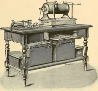 An illustration from Konstruktion, Bau und Betrieb von Funkeninduktoren und deren Anwendung, mit besonderer Berücksichtigung der Röntgenstrahlen-Technik (1904)