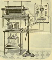 An illustration from Konstruktion, Bau und Betrieb von Funkeninduktoren und deren Anwendung, mit besonderer Berücksichtigung der Röntgenstrahlen-Technik (1904)
