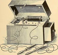 An illustration from Konstruktion, Bau und Betrieb von Funkeninduktoren und deren Anwendung, mit besonderer Berücksichtigung der Röntgenstrahlen-Technik (1904)
