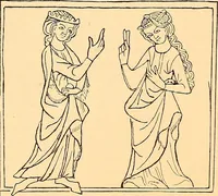 An illustration from Körperpflege und Kleidung bei den Deutschen von den ältesten geschichtlichen Zeiten bis zum 16. Jahrhundert (1903)
