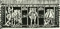 An illustration from Kunst en samenleving. Naar Walter Crane's Claims of decorative art, in het nederlandsch bewerkt door Jan Veth, en vercierd met talrijke vignetten, in hout gesneden door G.W. Dijsselhof (1903)