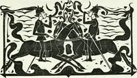 An illustration from Kunst en samenleving. Naar Walter Crane's Claims of decorative art, in het nederlandsch bewerkt door Jan Veth, en vercierd met talrijke vignetten, in hout gesneden door G.W. Dijsselhof (1903)