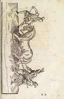 An illustration from Künstlicher Bericht vnd allerzierlichste Beschreybung des edlen, vhesten, vnnd hochberümbten Ehrn Friderici Grisonis Neapolitanischen hochlöblichen Adels : wie die streitbarn Pferdt (durch welche ritterliche Tugendten mehrers thails geübet) zum Ernst vnd ritterlicher Kurtzweil geschickt vnd volkommen zumachen .. (1573)