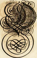 An illustration from Kunstrichtige Schreibart : allerhand Versalie[n] oder AnfangsBuchstabe[n] der teütschen, lateinischen und italianischen Schrifften aus unterschiedlichen Meistern der edlen Schreibkunst zusammen getragen (1655)