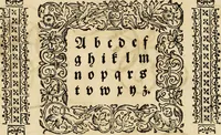 An illustration from Kunstrichtige Schreibart : allerhand Versalie[n] oder AnfangsBuchstabe[n] der teütschen, lateinischen und italianischen Schrifften aus unterschiedlichen Meistern der edlen Schreibkunst zusammen getragen (1655)