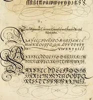 Picture 6 of 149 from Kunstrichtige Schreibart : allerhand Versalie[n] oder AnfangsBuchstabe[n] der teütschen, lateinischen und italianischen Schrifften aus unterschiedlichen Meistern der edlen Schreibkunst zusammen getragen (1655), leaf 20