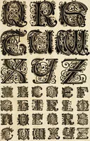 An illustration from Kunstrichtige Schreibart : allerhand Versalie[n] oder AnfangsBuchstabe[n] der teütschen, lateinischen und italianischen Schrifften aus unterschiedlichen Meistern der edlen Schreibkunst zusammen getragen (1655)