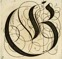 Picture 57 of 149 from Kunstrichtige Schreibart : allerhand Versalie[n] oder AnfangsBuchstabe[n] der teütschen, lateinischen und italianischen Schrifften aus unterschiedlichen Meistern der edlen Schreibkunst zusammen getragen (1655), leaf 50